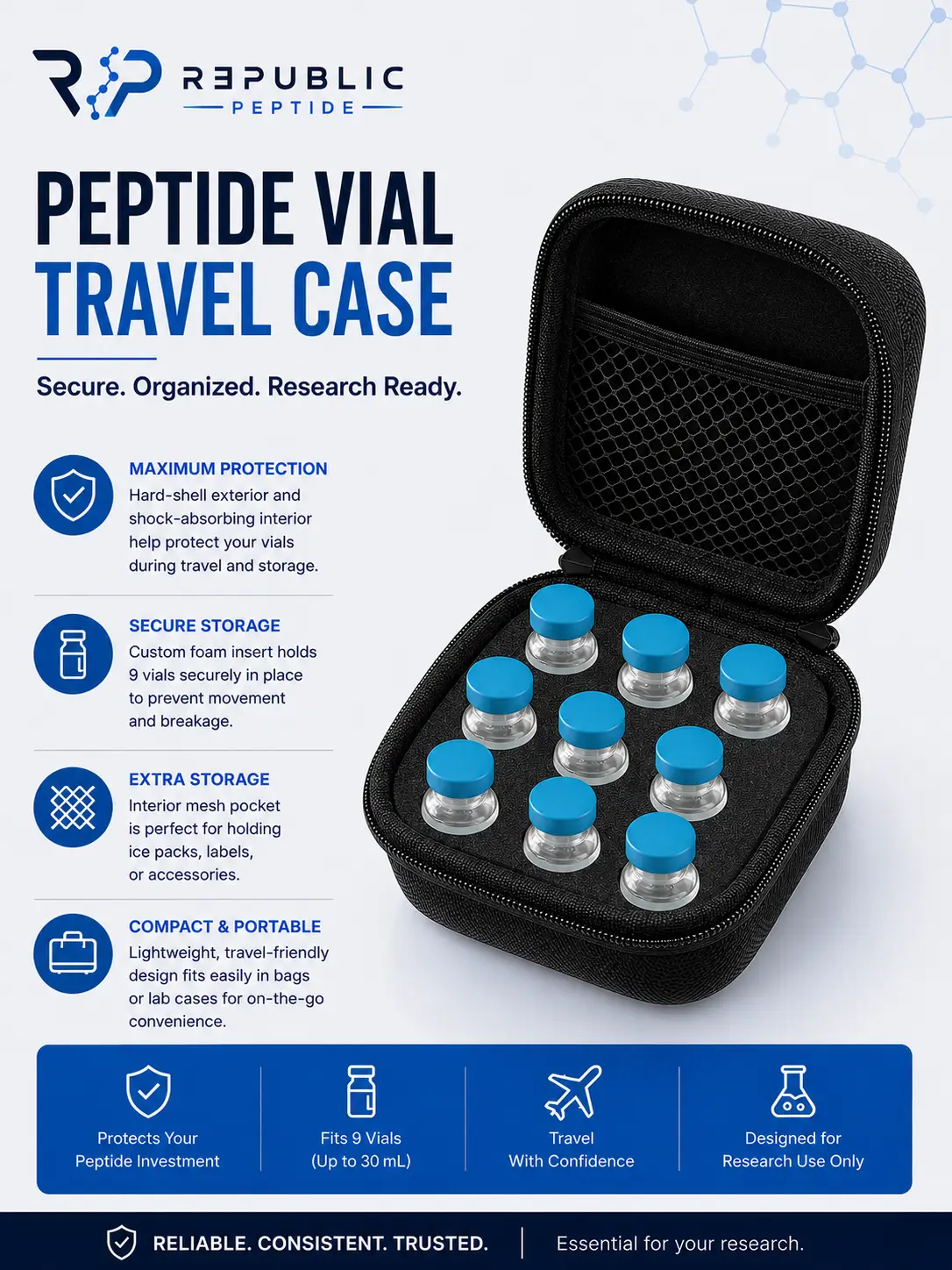 9 Vial Research Storage Case